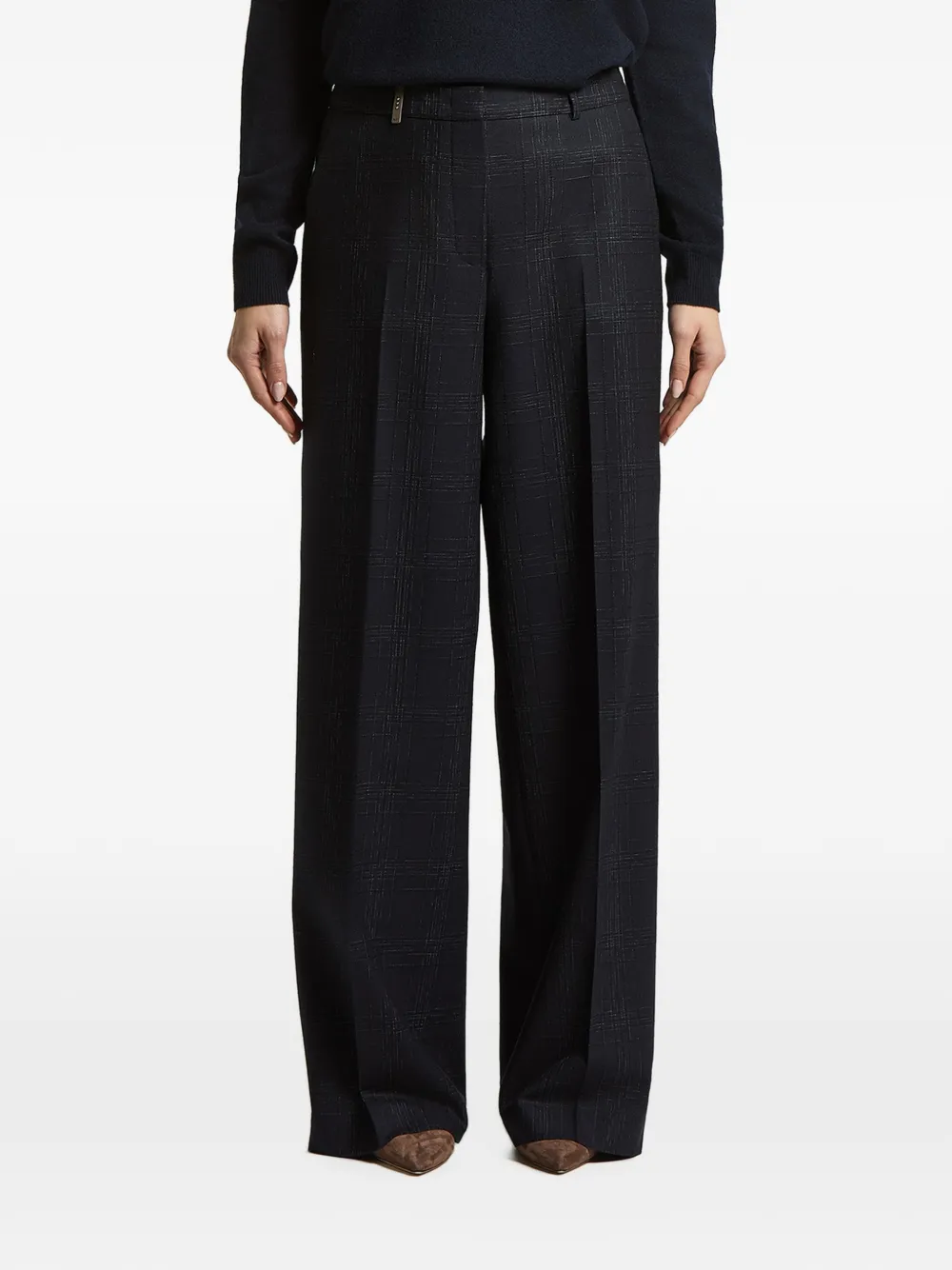 Peserico check-pattern trousers - Blu