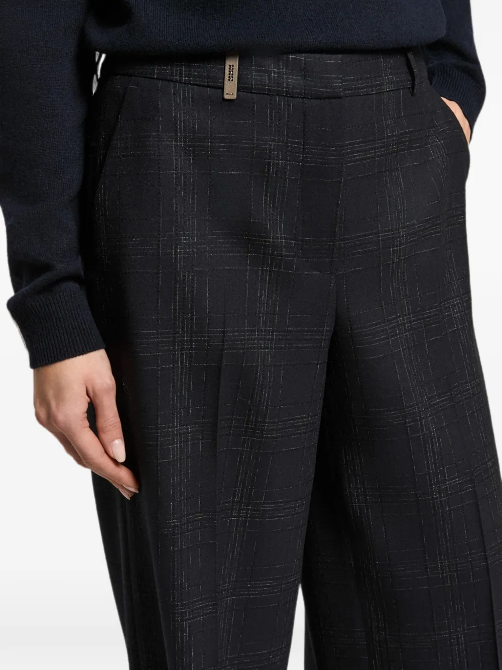 Peserico Geruite broek Blauw