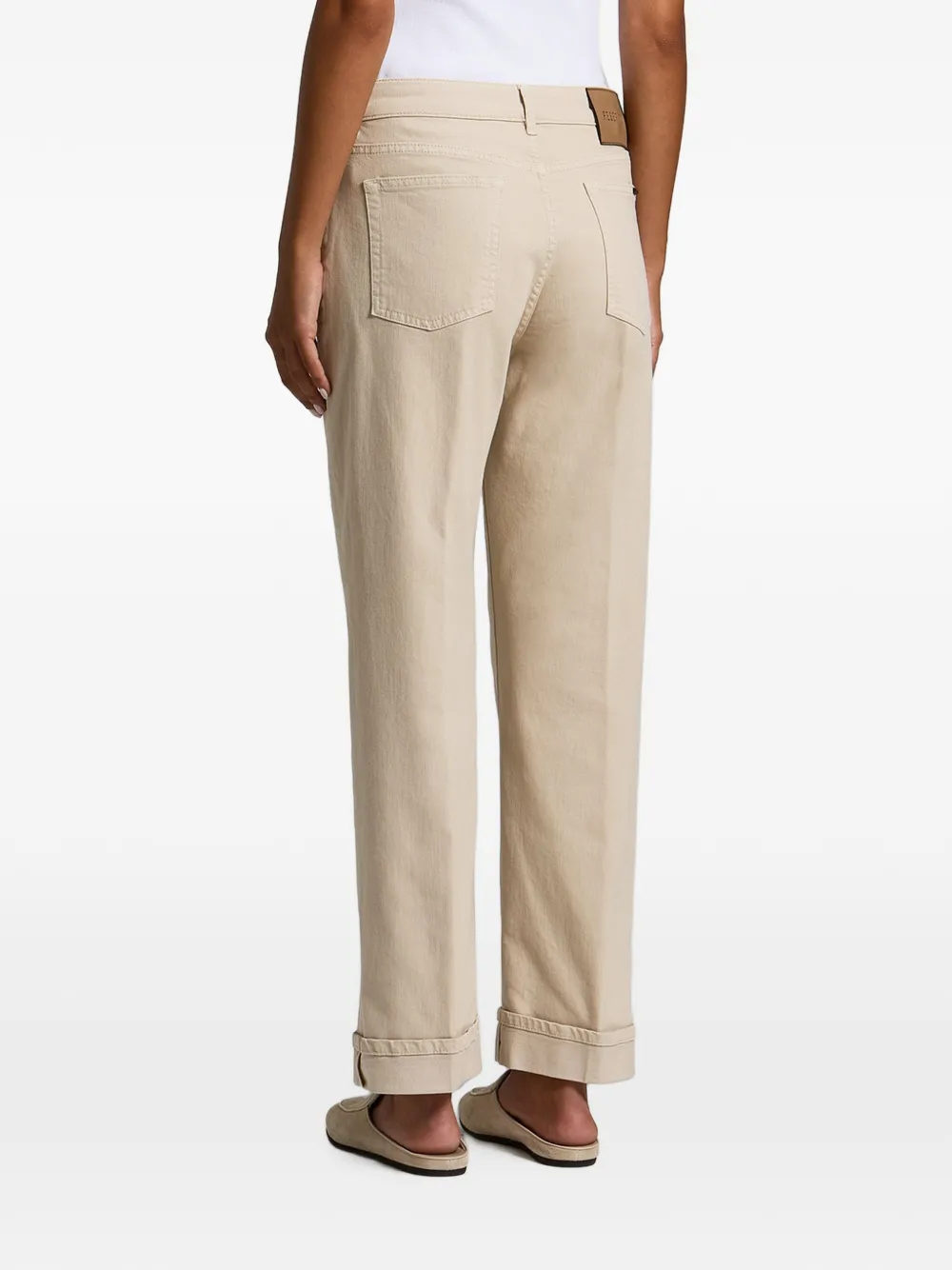 Peserico Broek met omgeslagen pijpen Beige