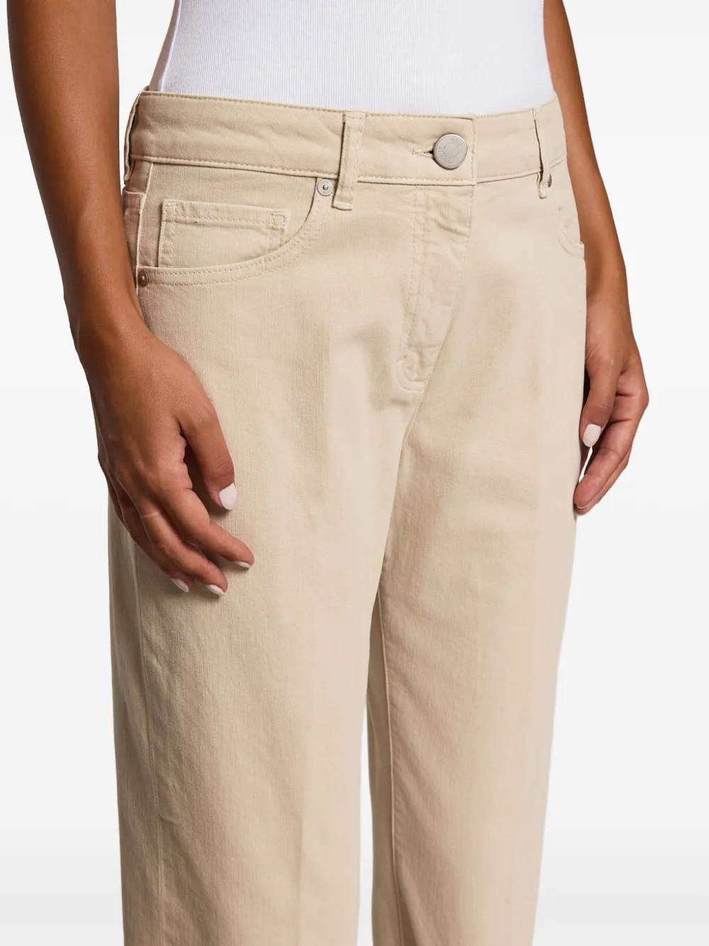 Peserico Broek met omgeslagen pijpen Beige
