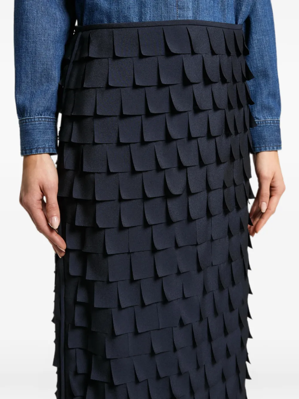 Peserico Gelaagde maxi-rok Blauw