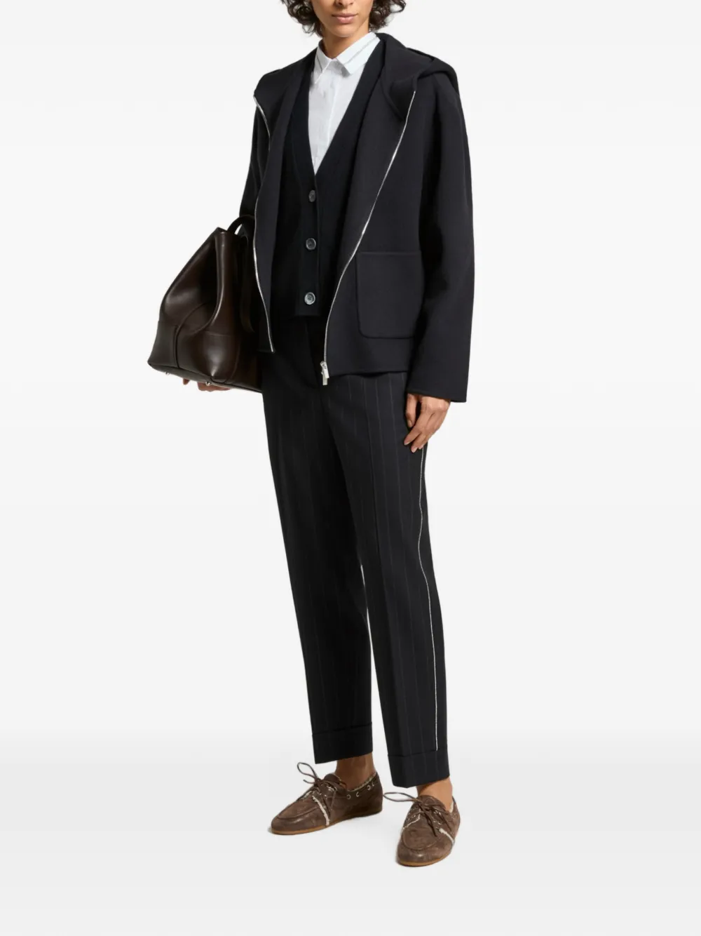 Peserico Ribgebreid jack Blauw