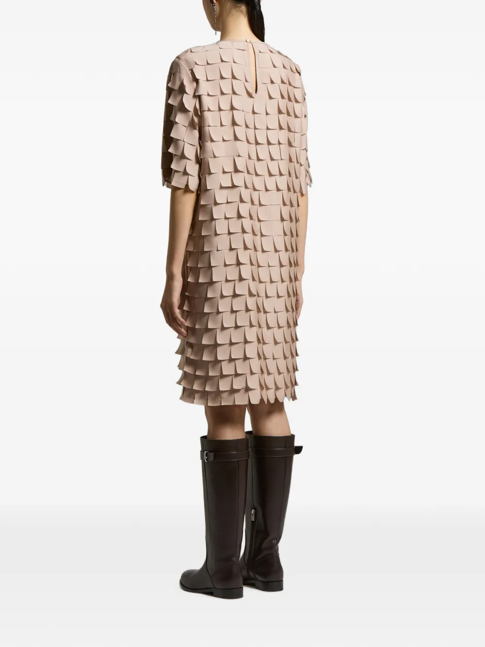 Peserico Gelaagde mini-jurk met uitgesneden details Beige