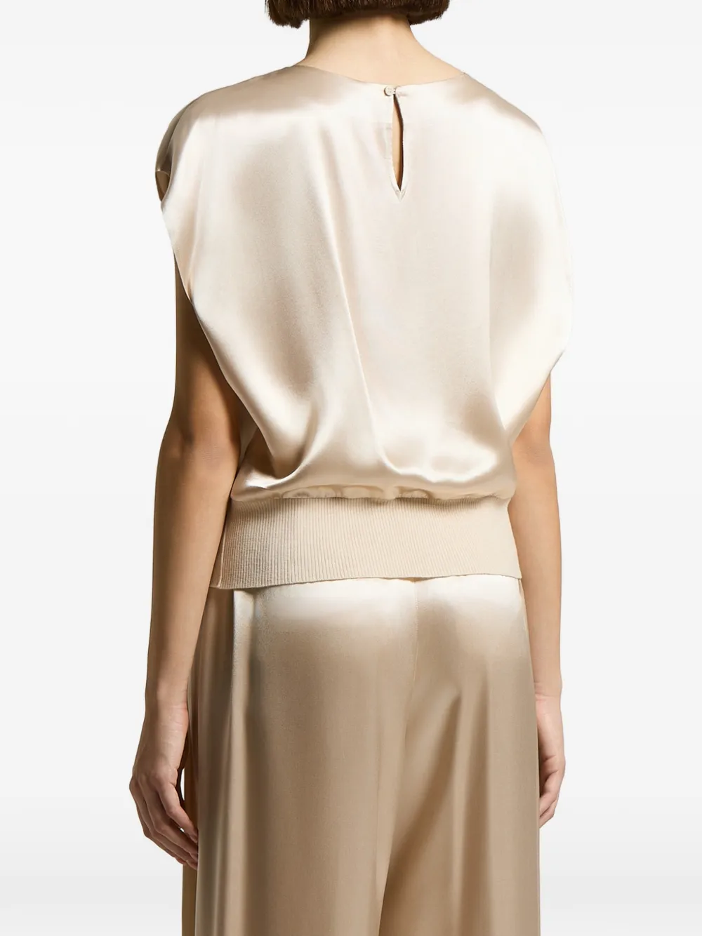 Peserico Blouse met satijnen afwerking Beige