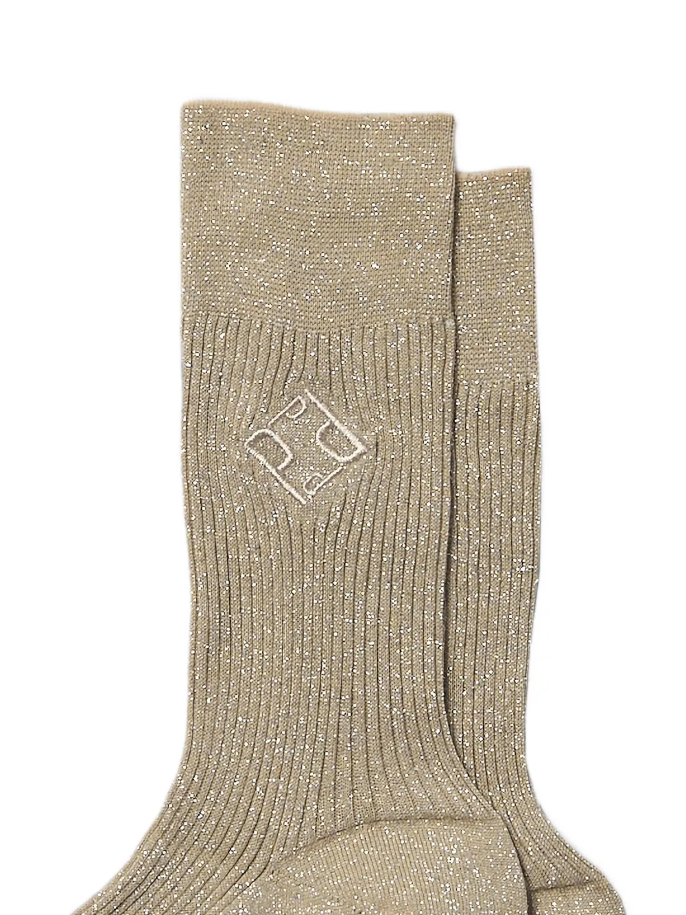 Peserico Geribbelde sokken met metallic effect Beige
