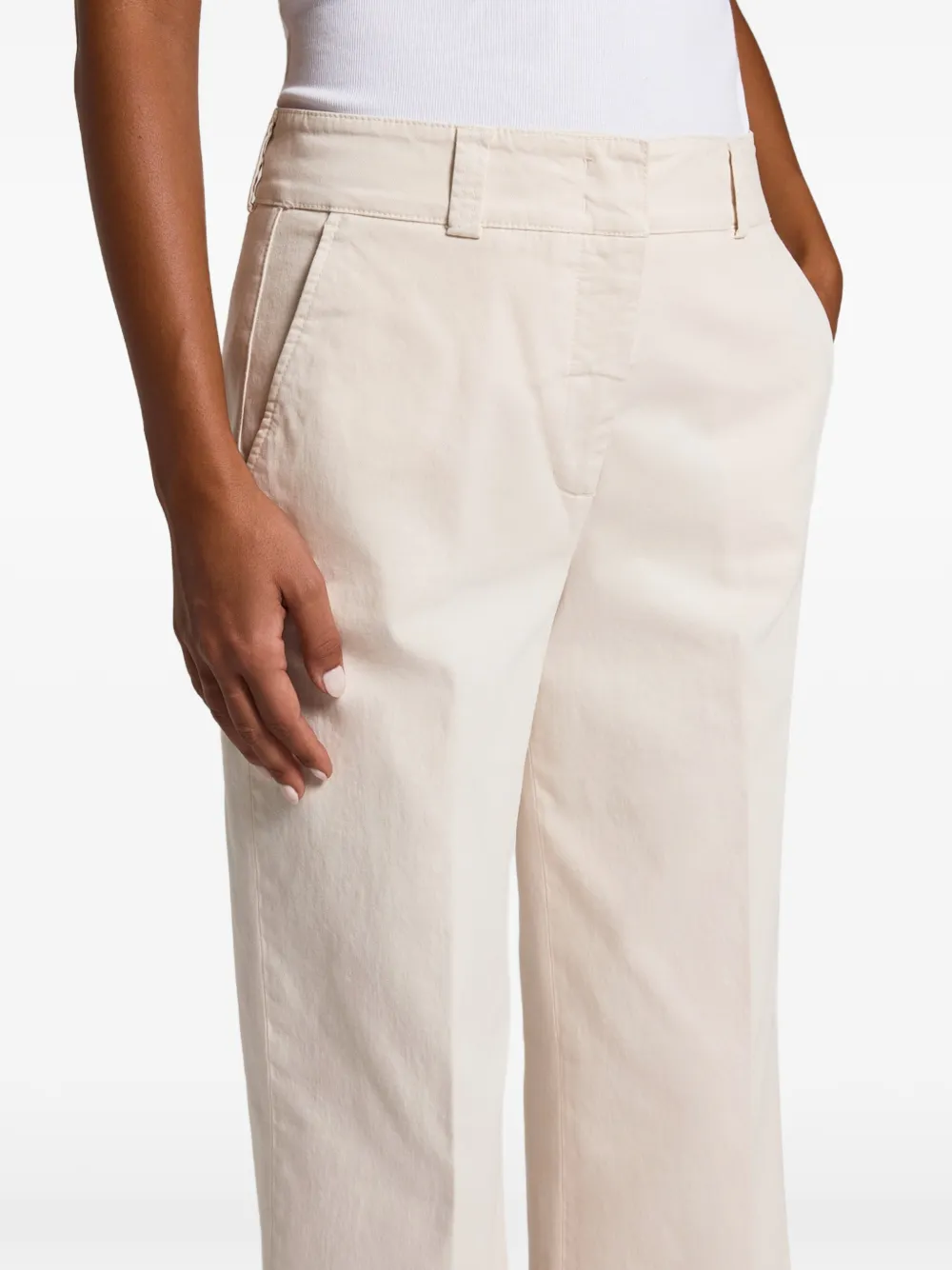 Peserico pressed-crease wide-leg trousers Beige