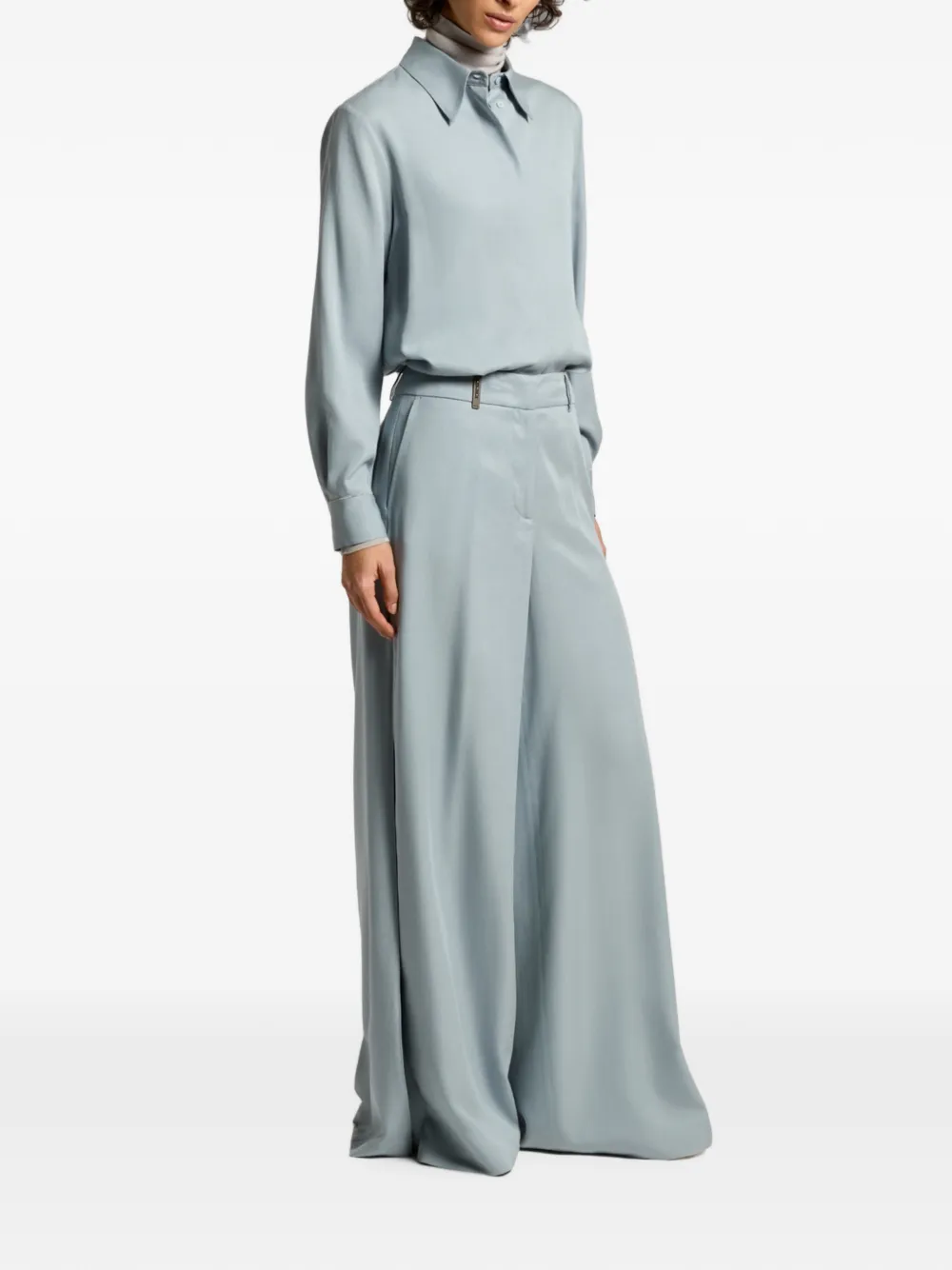 Peserico Palazzo broek met geplooid detail Blauw