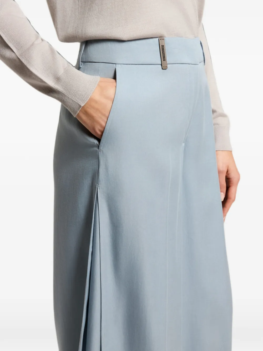 Peserico Palazzo broek met geplooid detail Blauw