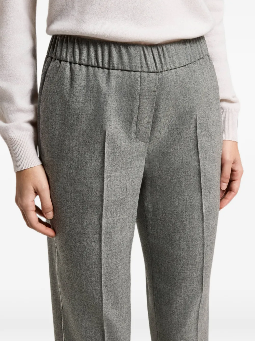Peserico Pantalon met plooien en elastische taille Grijs