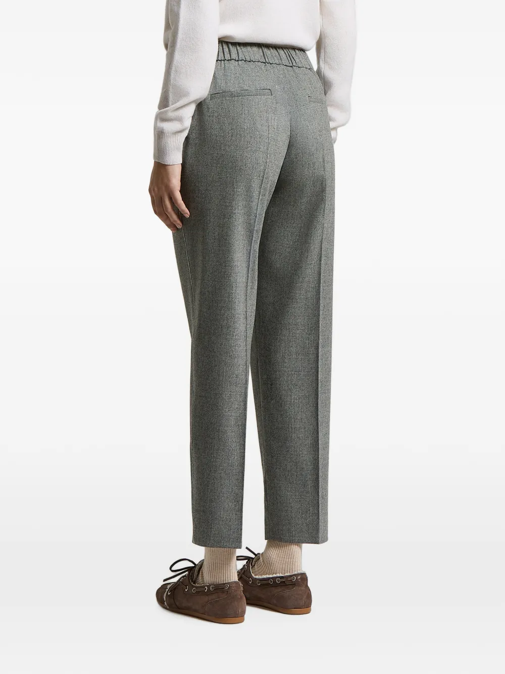 Peserico Pantalon met plooien en elastische taille Grijs
