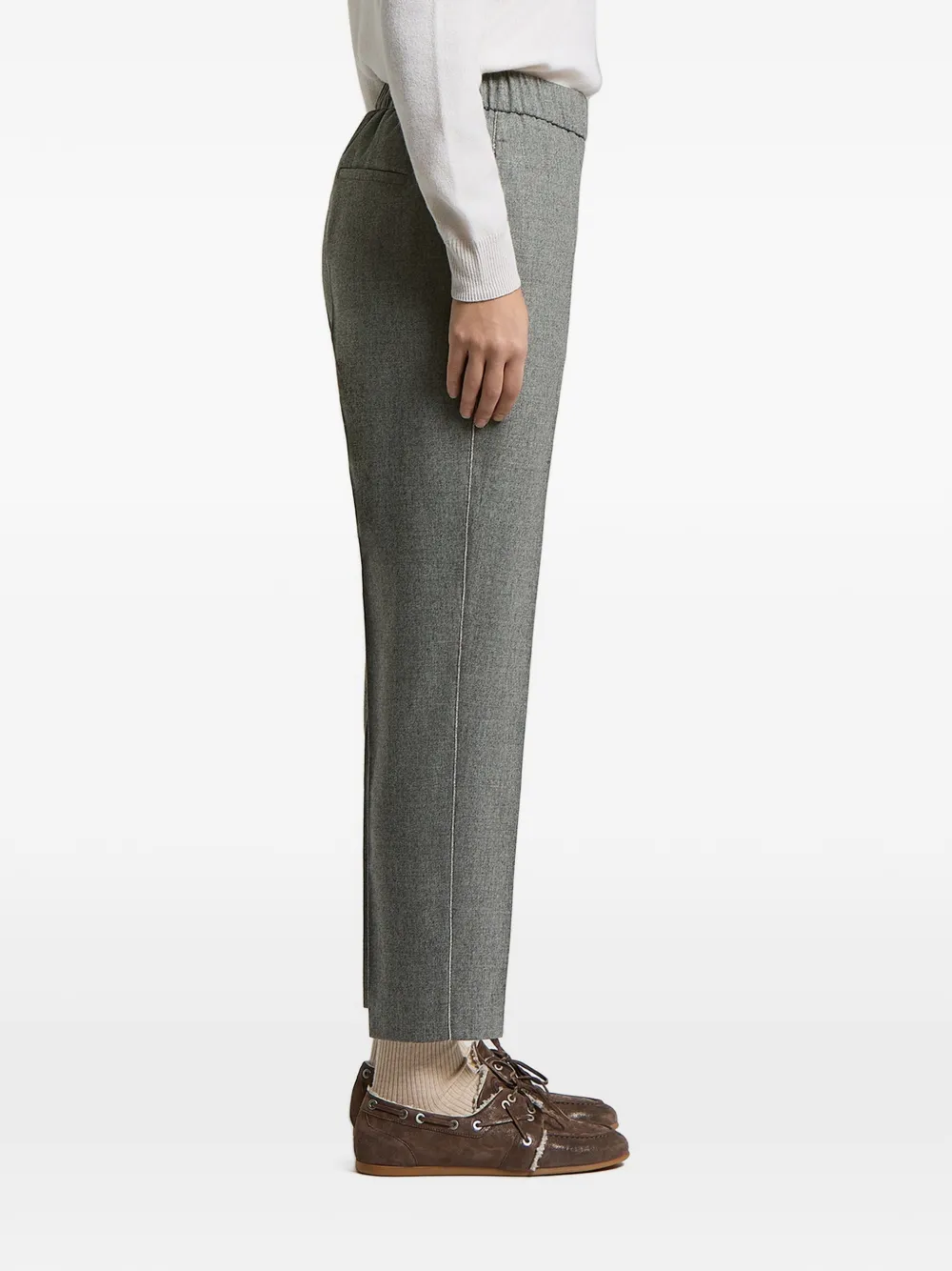 Peserico Pantalon met plooien en elastische taille Grijs