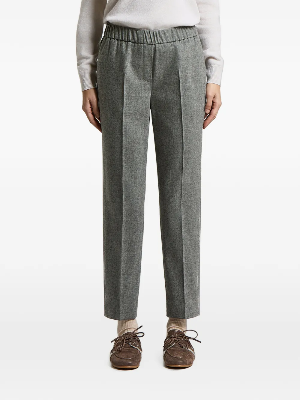 Peserico elasticated-waist pressed-crease trousers