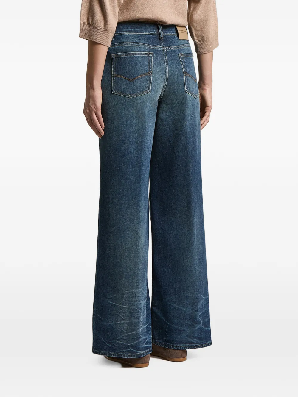 Peserico Jeans met wijde pijpen Blauw