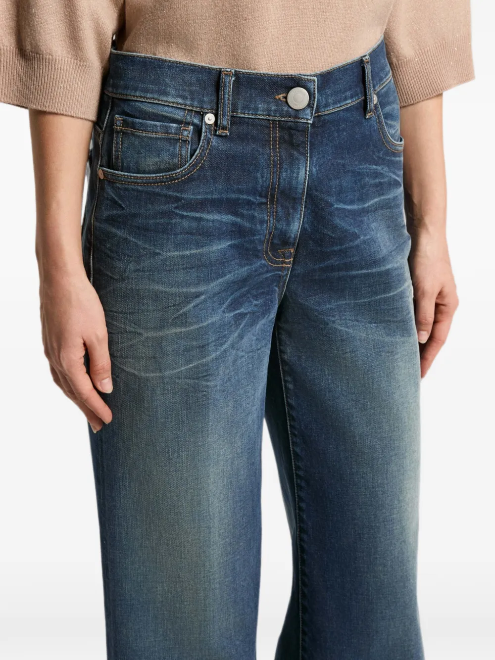 Peserico Jeans met wijde pijpen Blauw