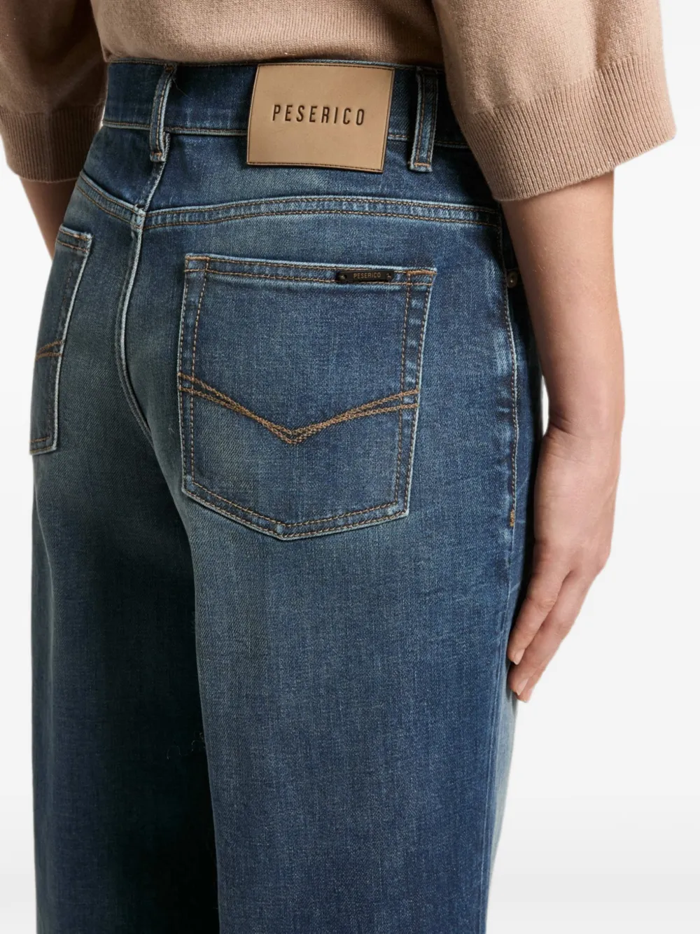 Peserico Jeans met wijde pijpen Blauw