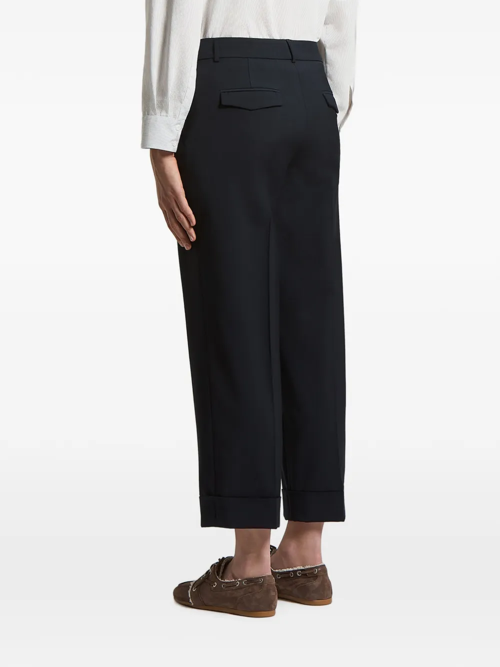 Peserico Pantalon met omgeslagen pijpen Blauw