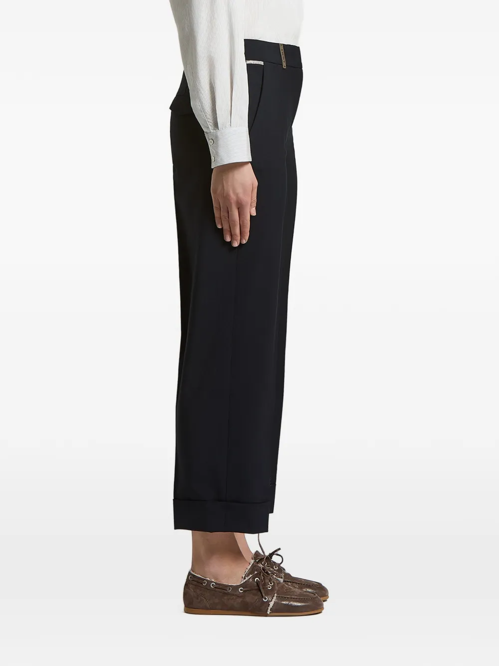 Peserico Pantalon met omgeslagen pijpen Blauw