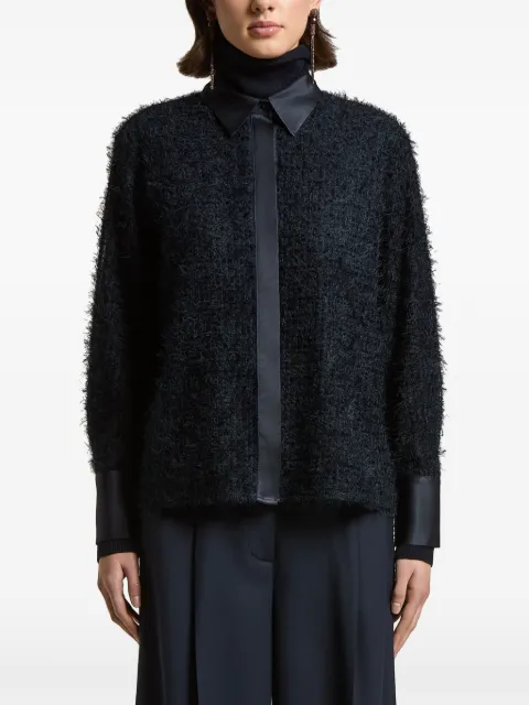 Peserico textured satin-trim shirt