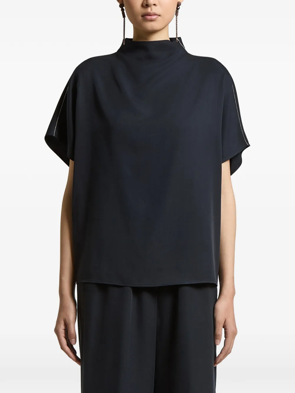 Peserico high-neck blouse - Blue