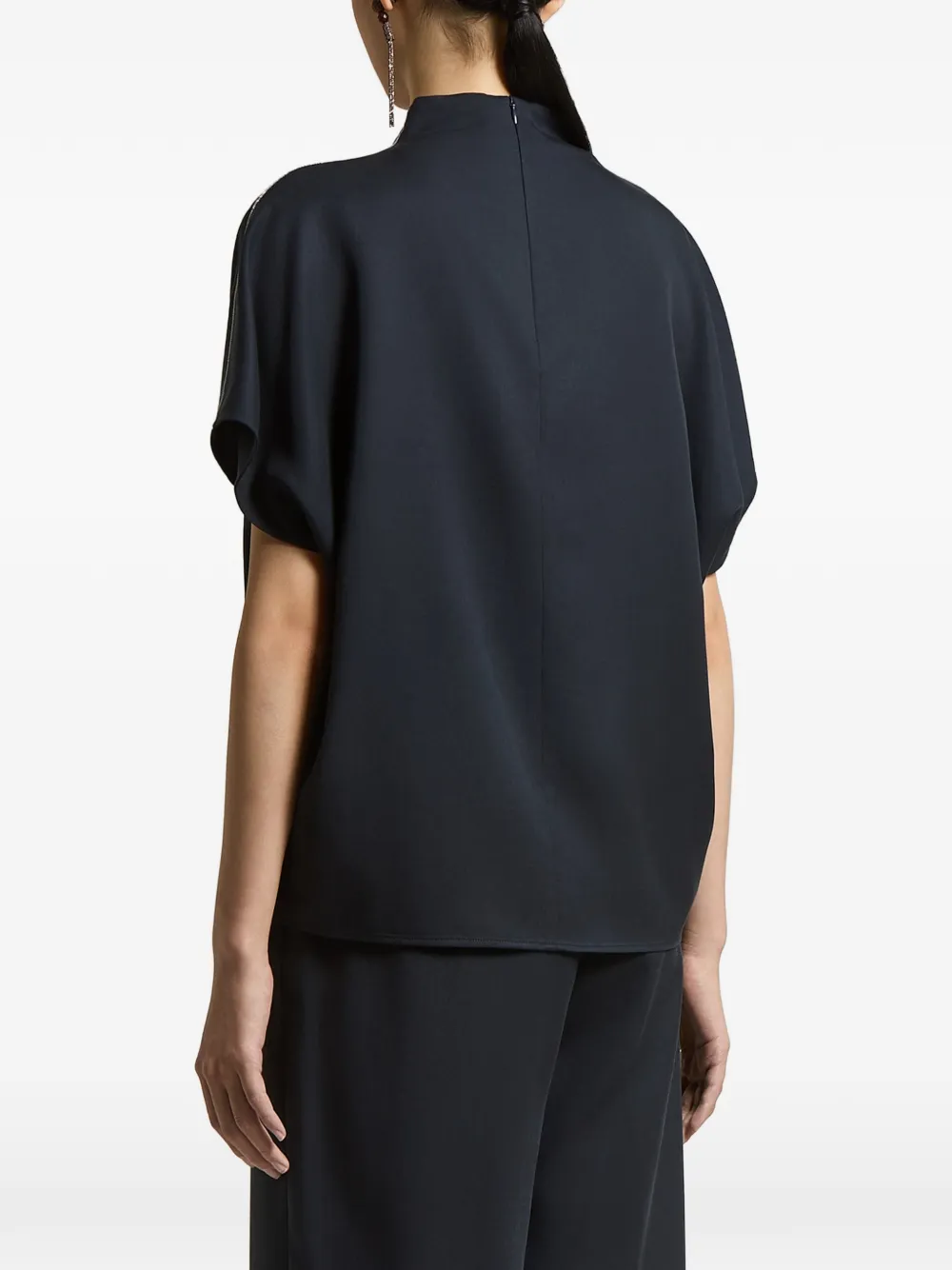Peserico Blouse met hoge hals Blauw