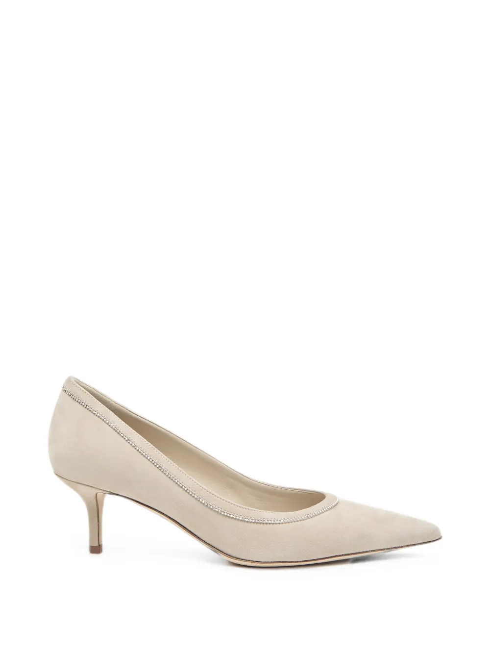 Peserico monili-chain suede heeled pumps