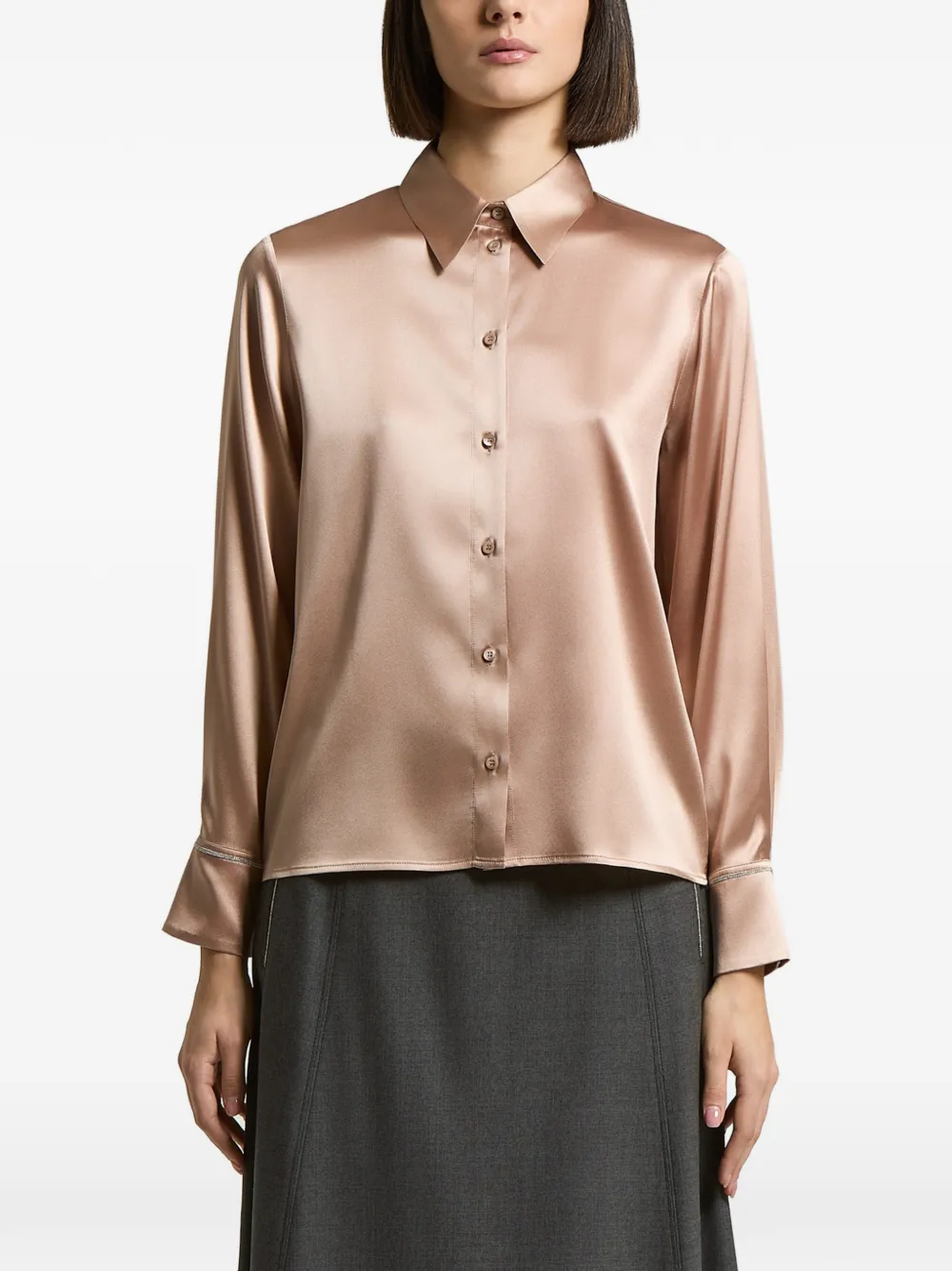 Peserico satin-finish shirt - Neutrals