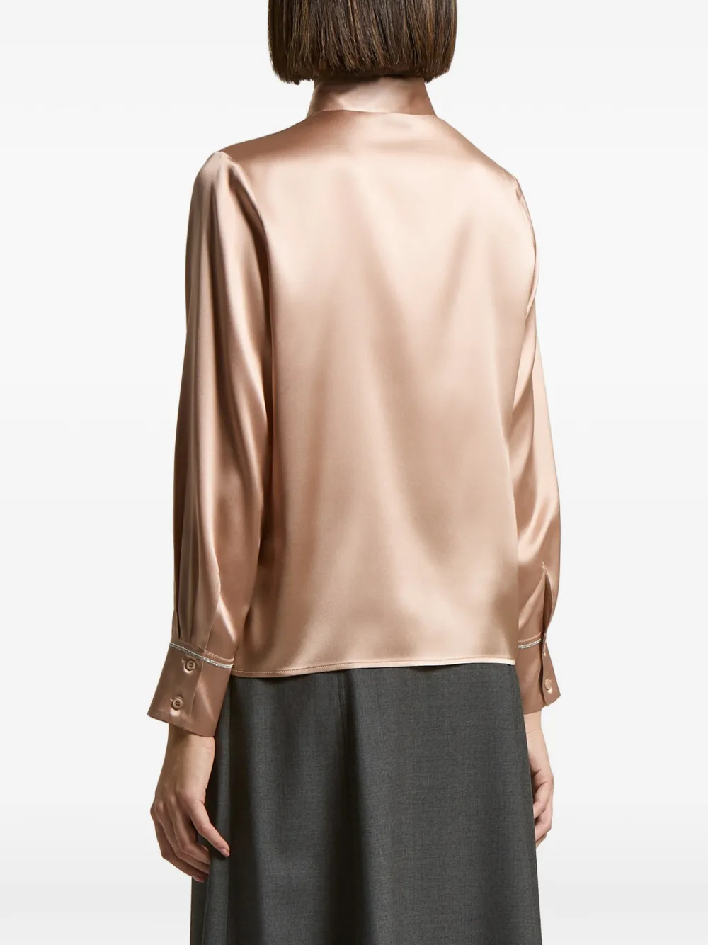 Peserico Overhemd met satijnen afwerking Beige