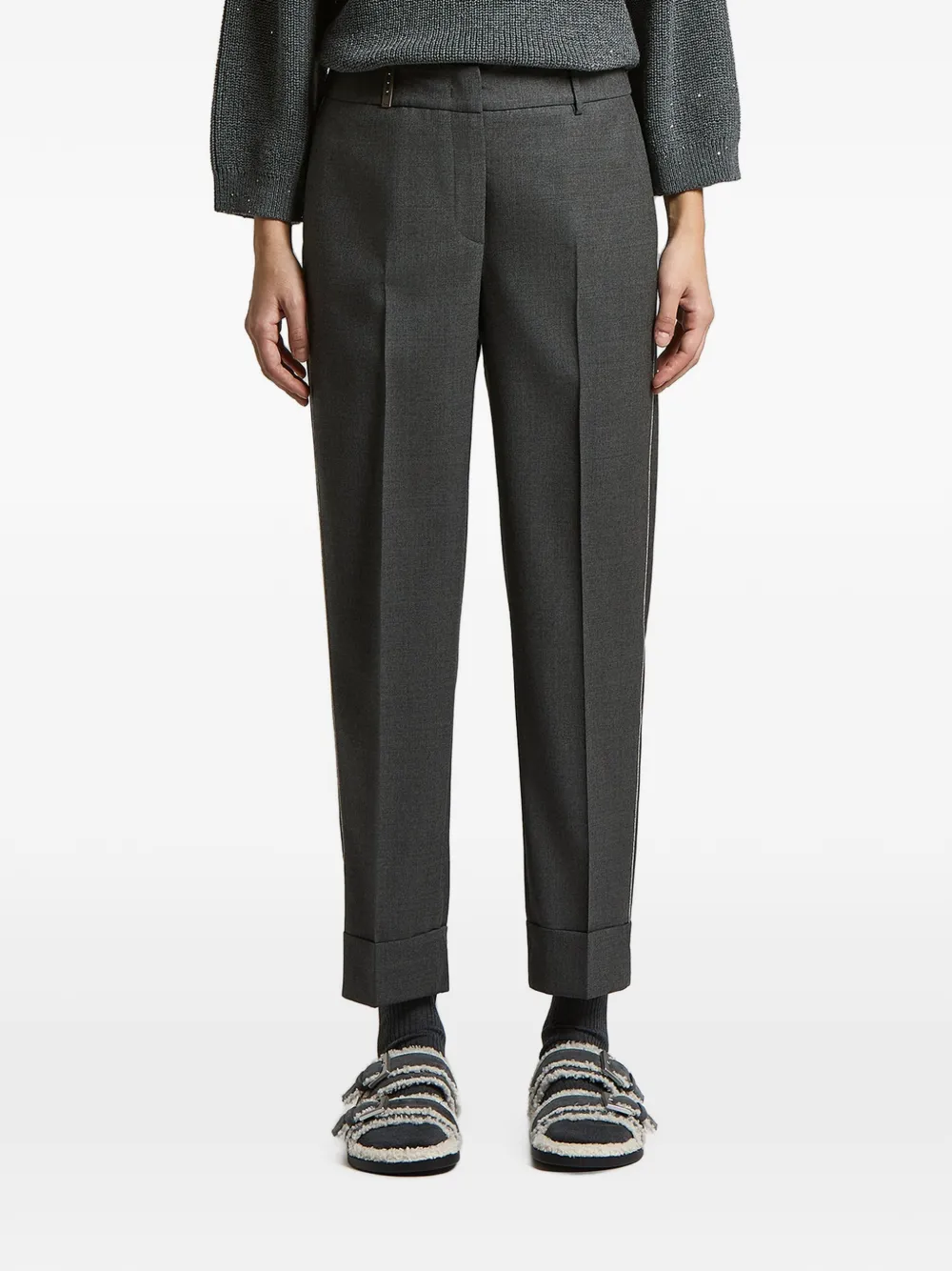 Peserico pressed-crease trousers - Grigio
