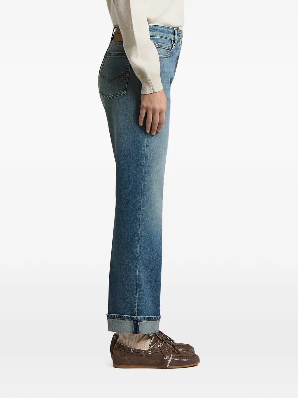 Peserico Straight jeans met omgeslagen pijpen Blauw