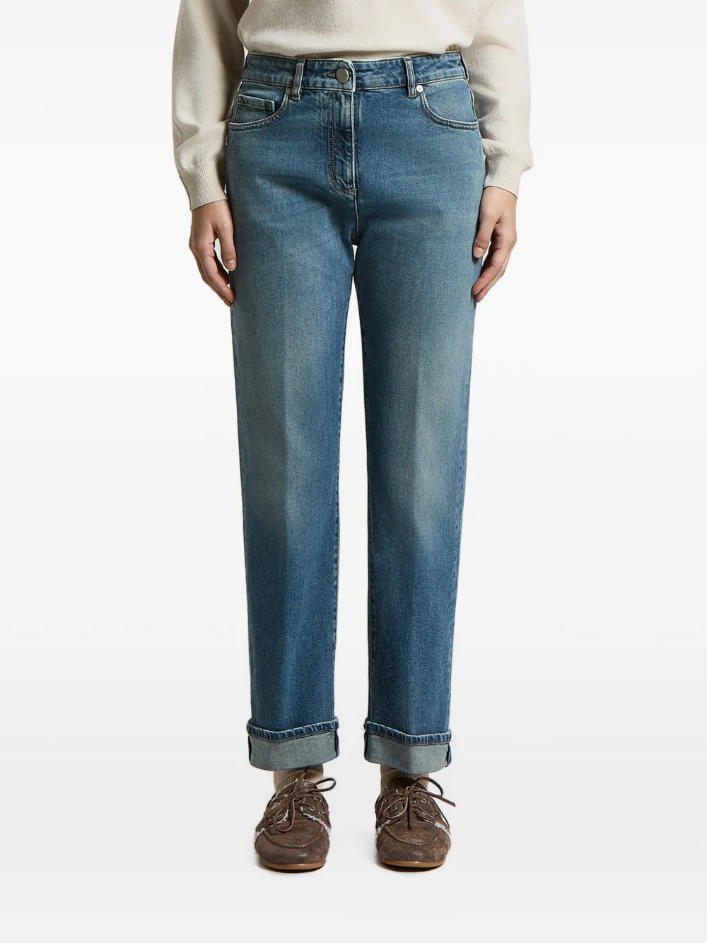 Peserico straight-leg turned-up jeans