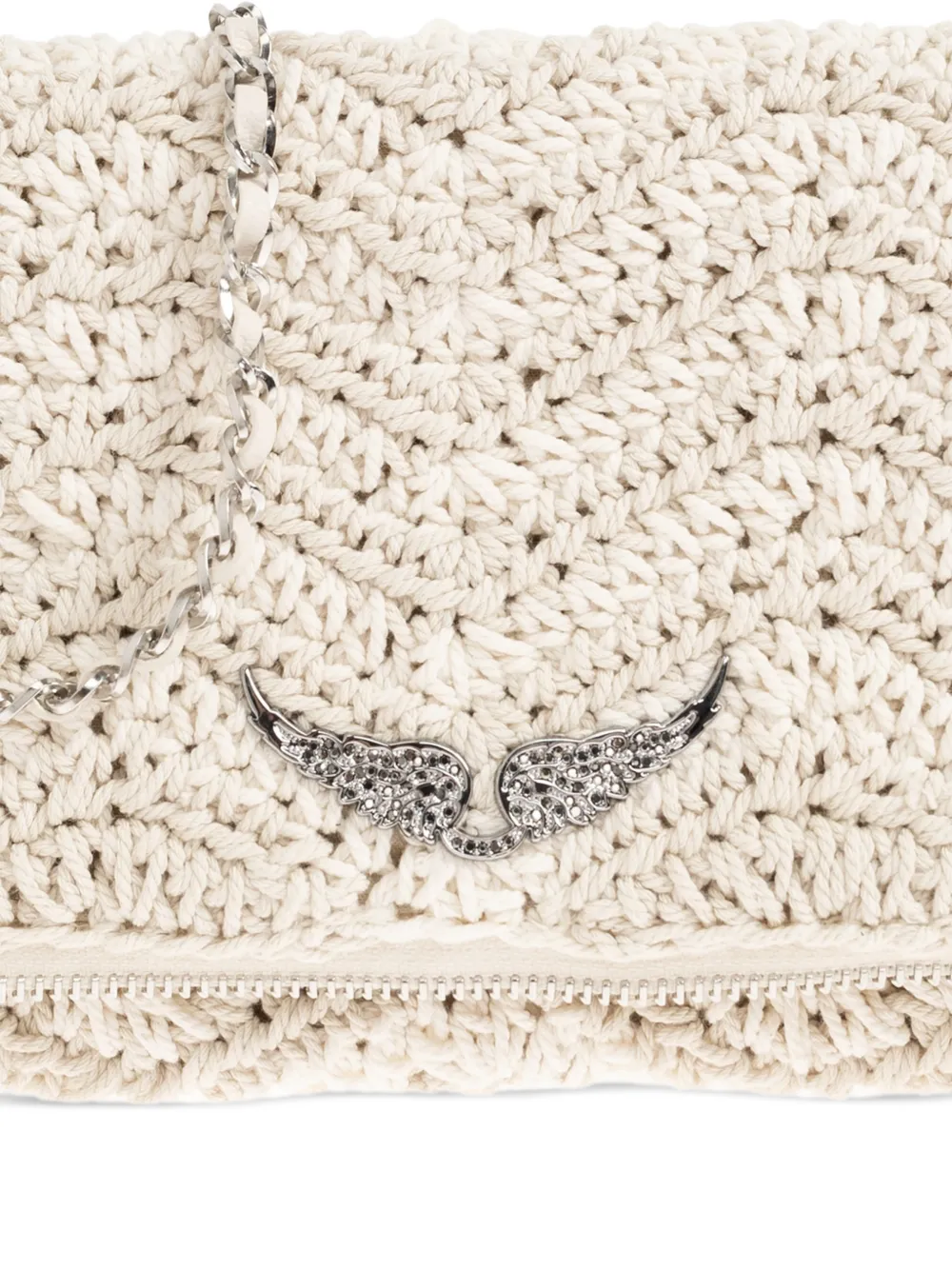 Zadig&Voltaire Rock Macramé clutch Beige