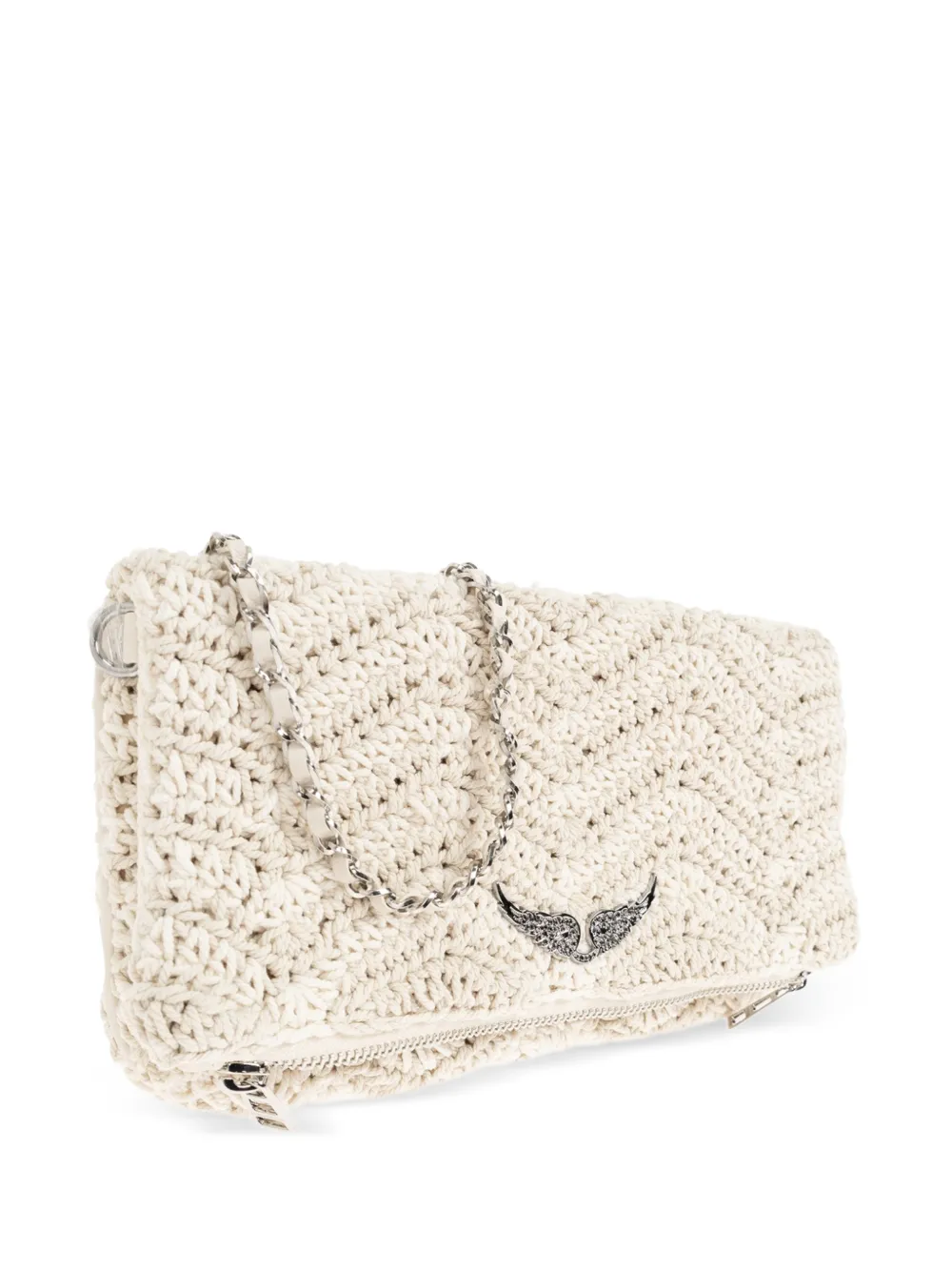 Zadig&Voltaire Rock Macramé clutch Beige