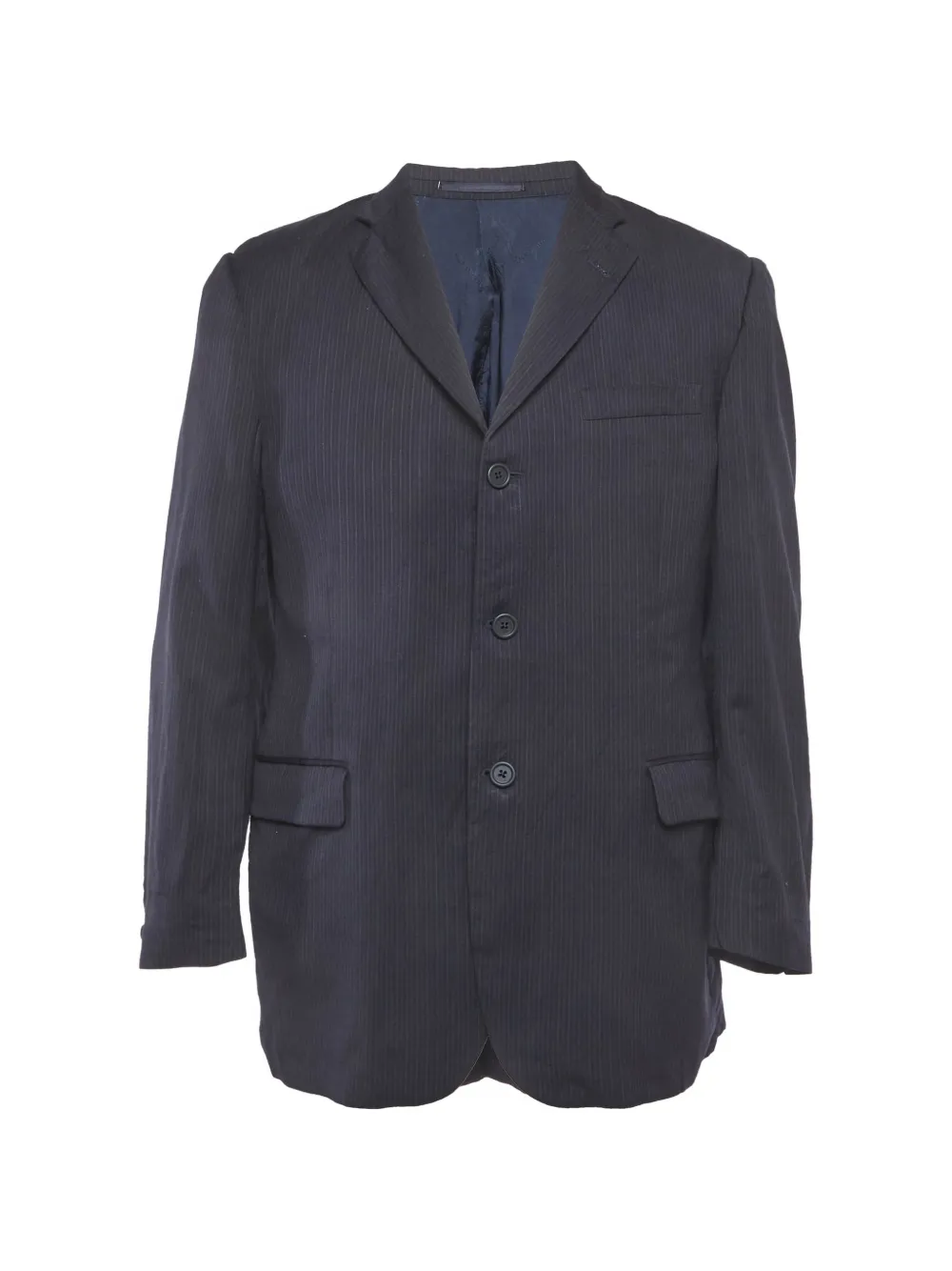 Burberry Pre-Owned 핀스트라이프 울 싱글 브레스티드 블레이저 | 블루 | Image 1