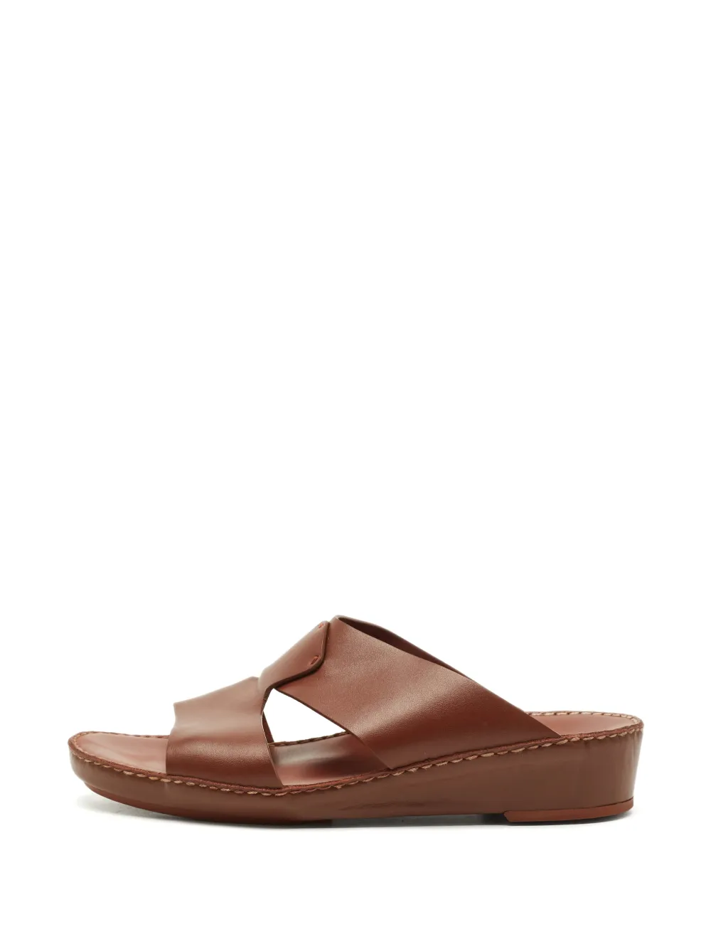 Loro Piana Pre-Owned New Buckle leather sandals - Marrone