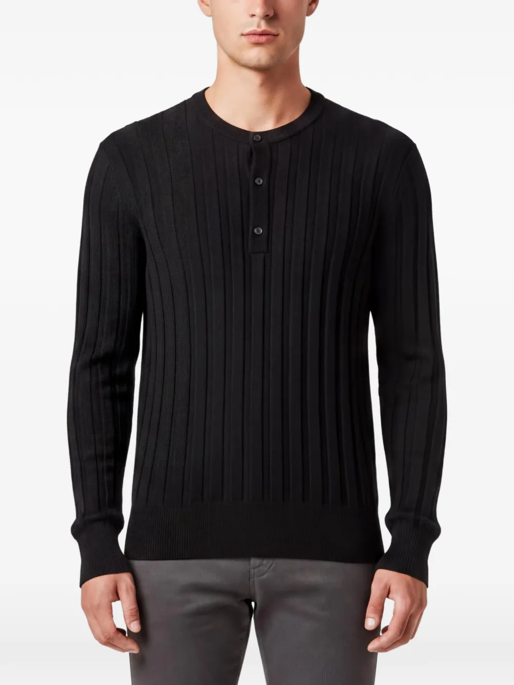 Tom Ford Pre-Owned rib-knit Henley sweater - Nero