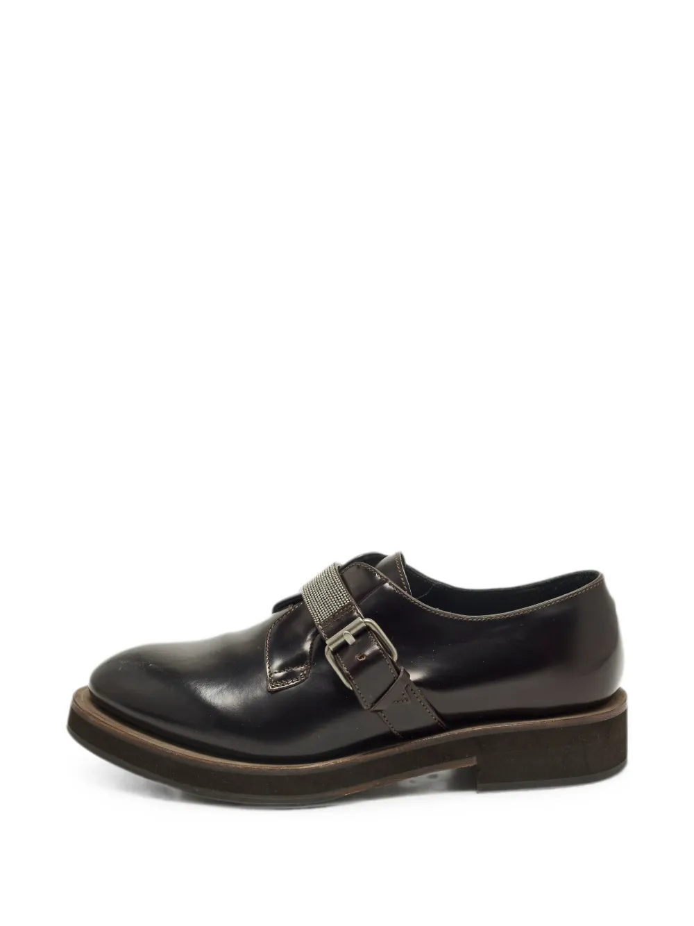 Brunello Cucinelli Monili buckle-strap derby shoes - Brown
