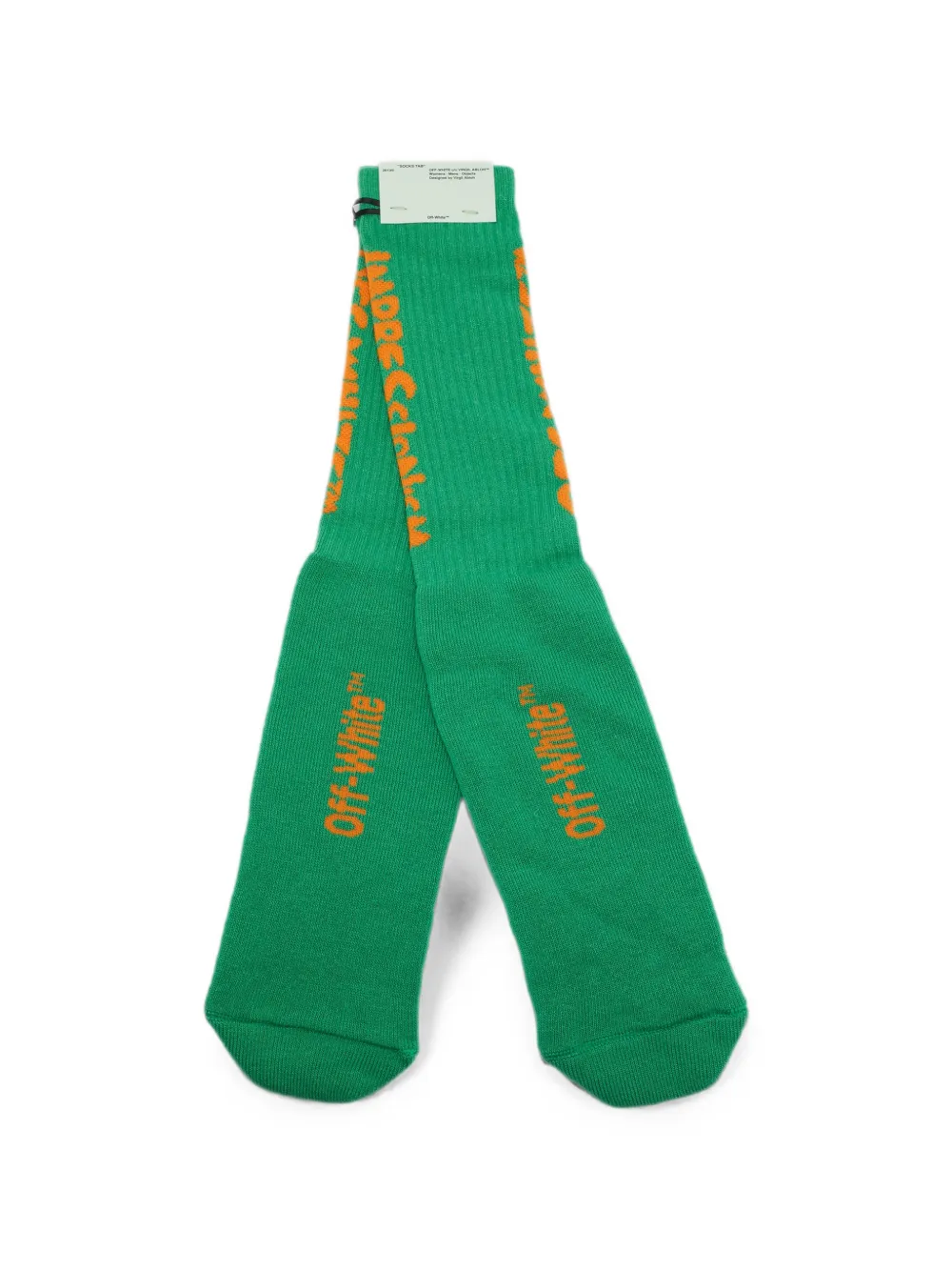 Off-White Pre-Owned logo-print socks - Verde
