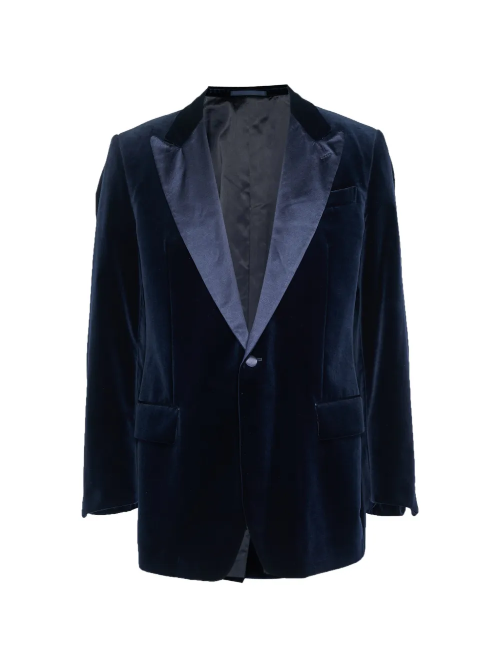 Saint Laurent Pre-Owned velvet-textured blazer - Blu