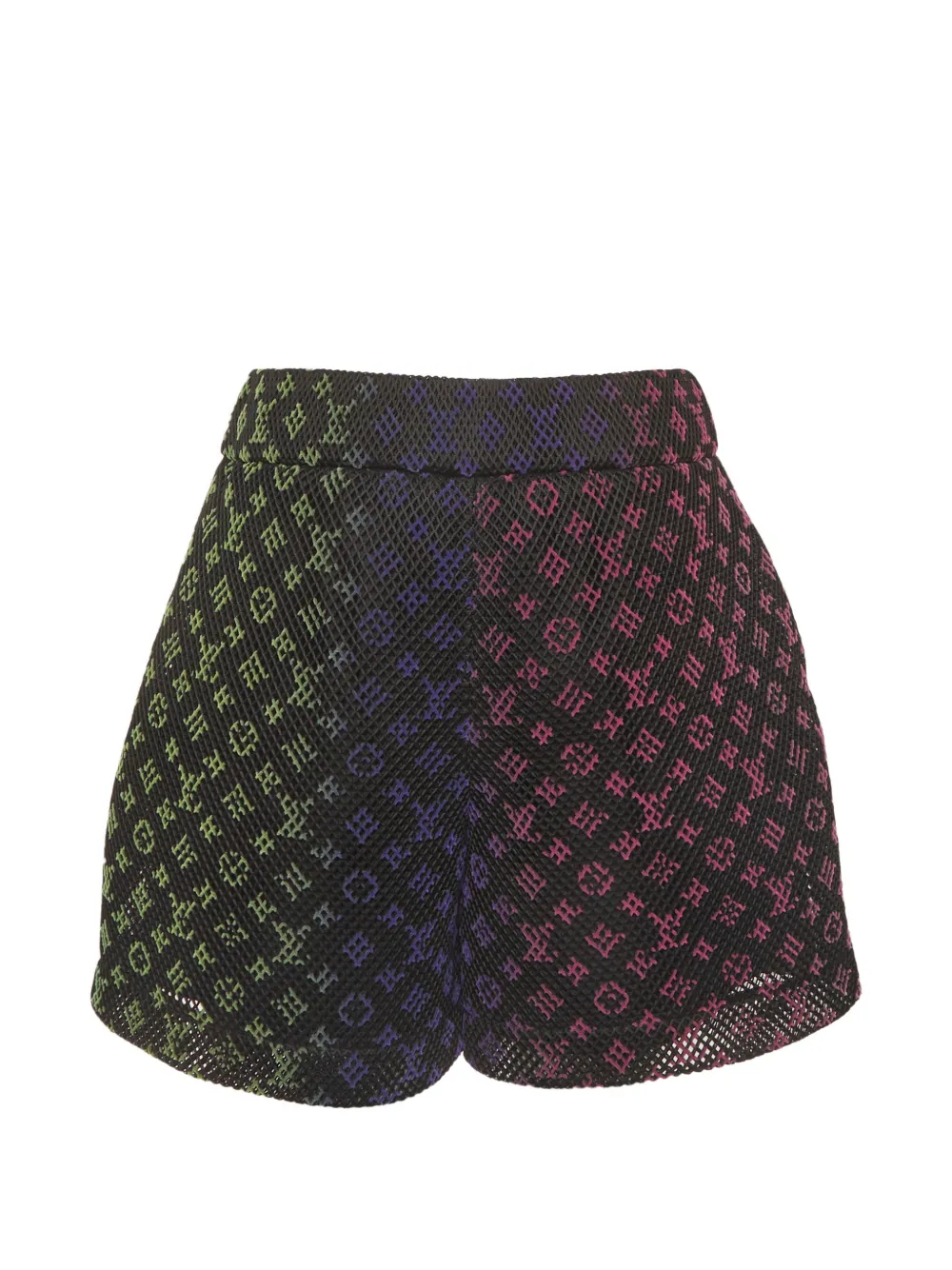 Louis Vuitton Pre-Owned Monogram-pattern mesh shorts - Nero