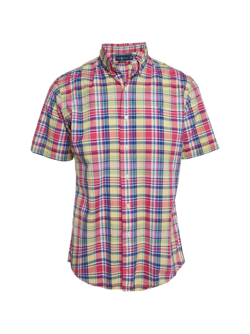 Ralph Lauren Vintage plaid-pattern short-sleeve cotton shirt - Rosso