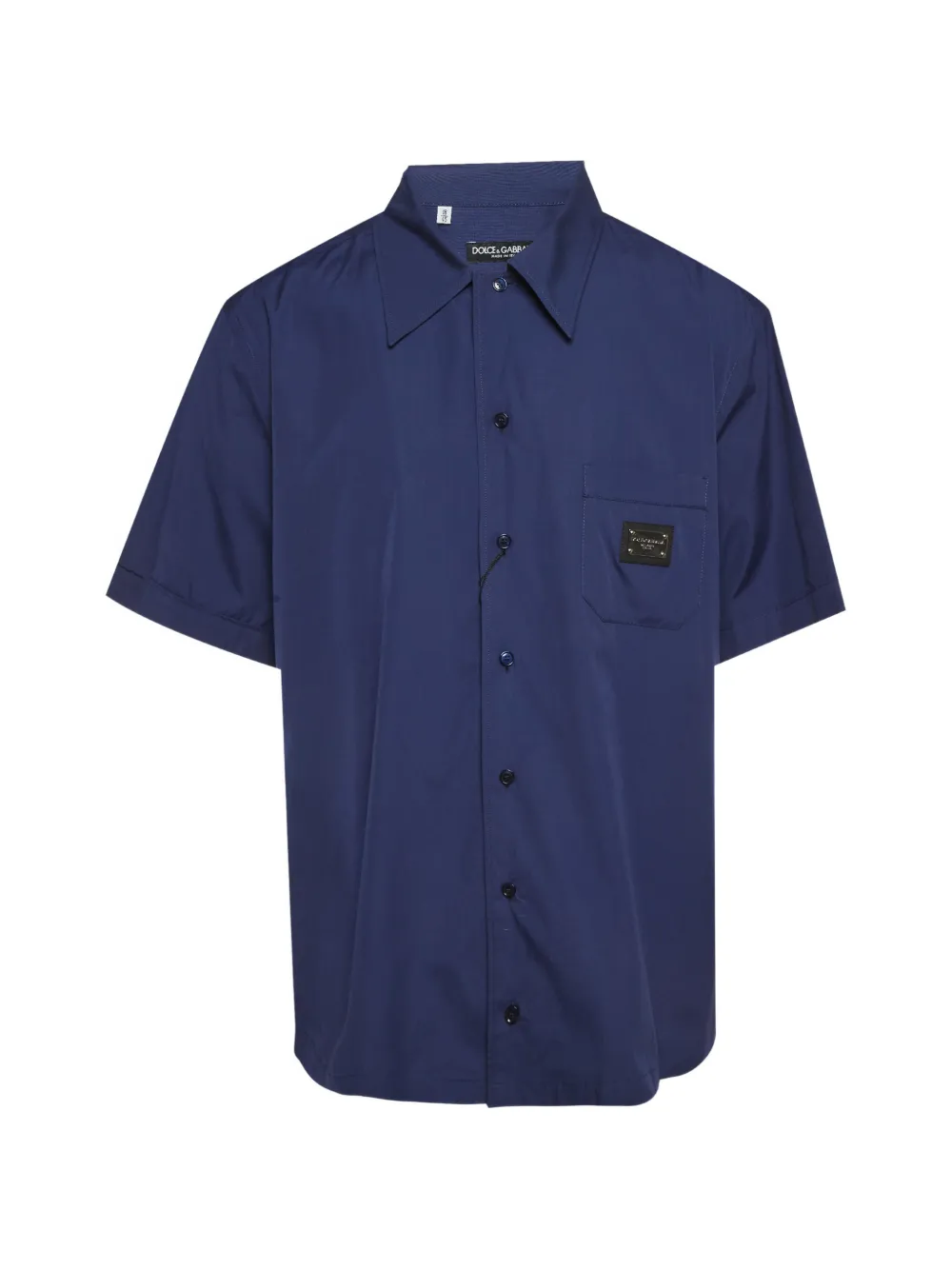Dolce & Gabbana Pre-Owned short-sleeve logo-plaque shirt - Blu
