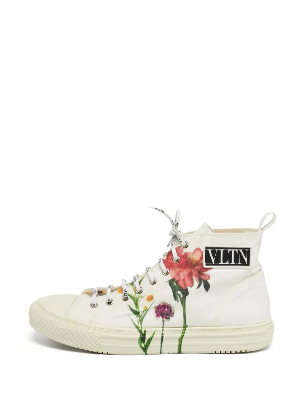 Valentino Garavani Pre-Owned Giggies floral-print sneakers - Nude