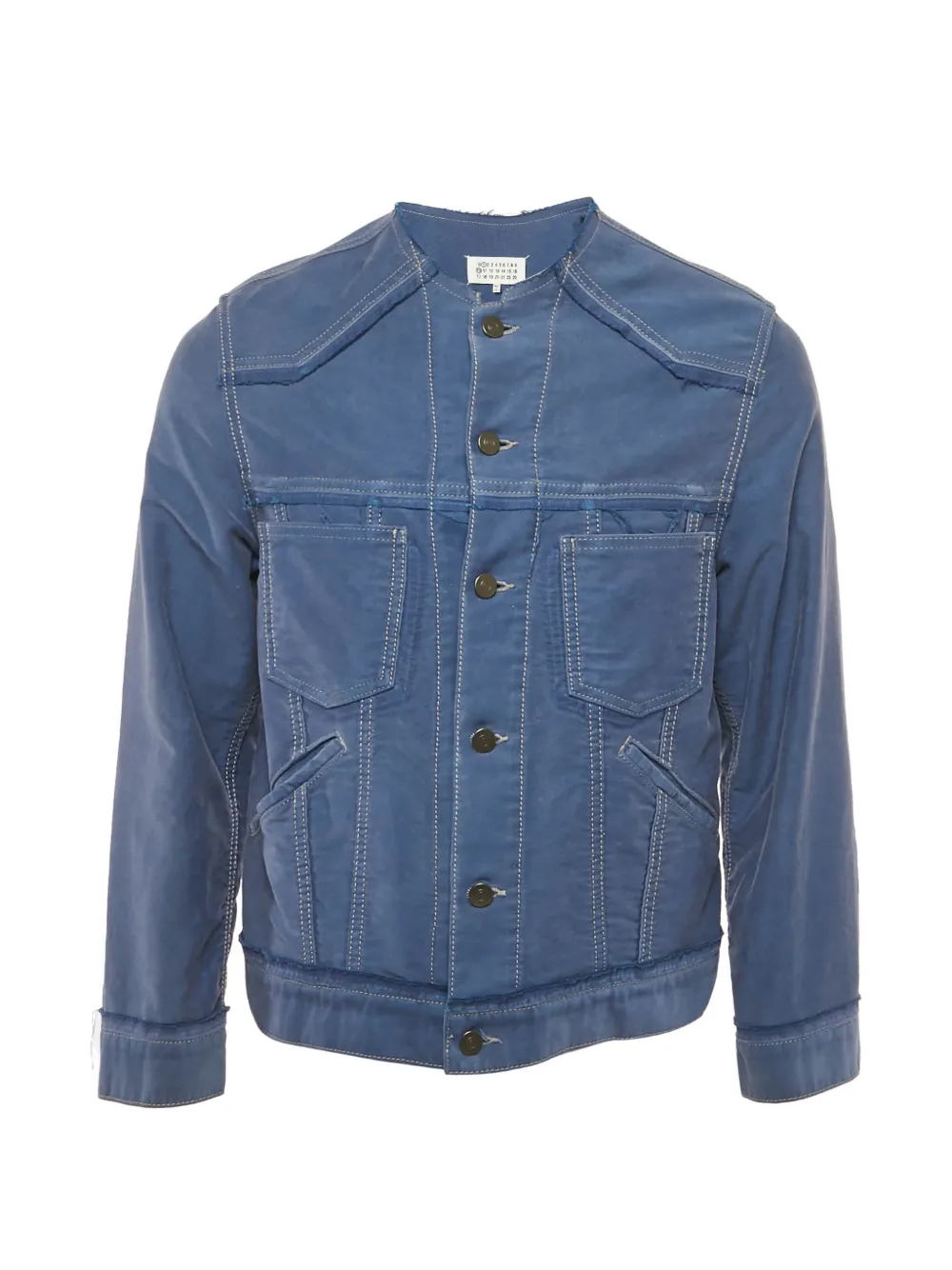 Maison Martin Margiela Pre-Owned raw-edge buttoned jacket - Blu