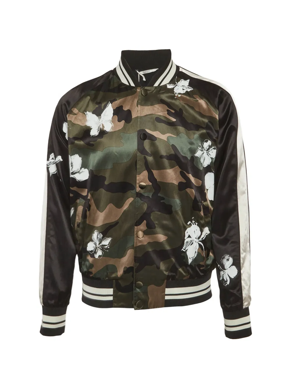 Valentino Garavani Pre-Owned Mariposa camouflage-print bomber jacket - Nero