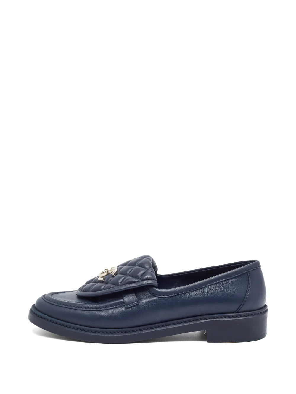 CHANEL Pre-Owned quilted CC turn-lock loafers - Blu