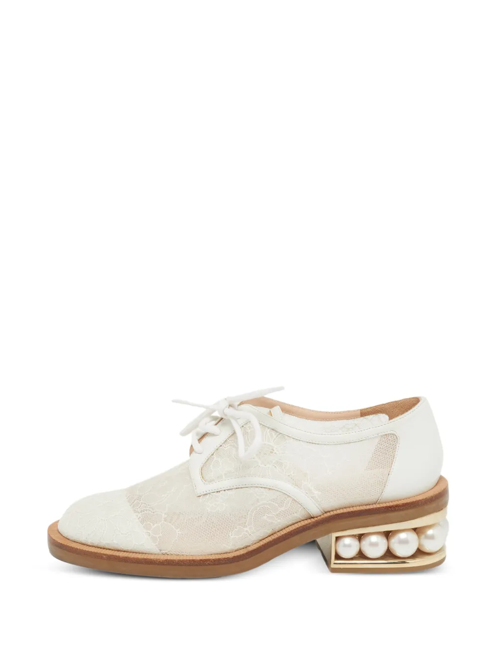 Nicholas Kirkwood Casati lace-embellished derby shoes - White