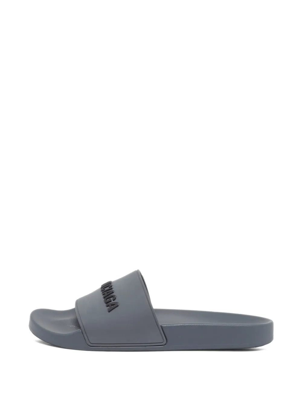 Balenciaga Pre-Owned logo-embossed open-toe slides - Grigio