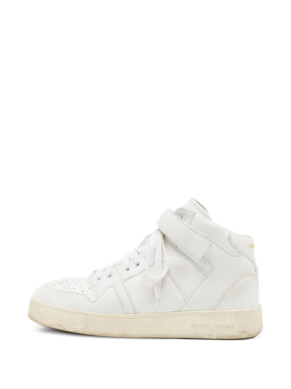Saint Laurent Pre-Owned Lax touch-strap high-top sneakers - Weiß