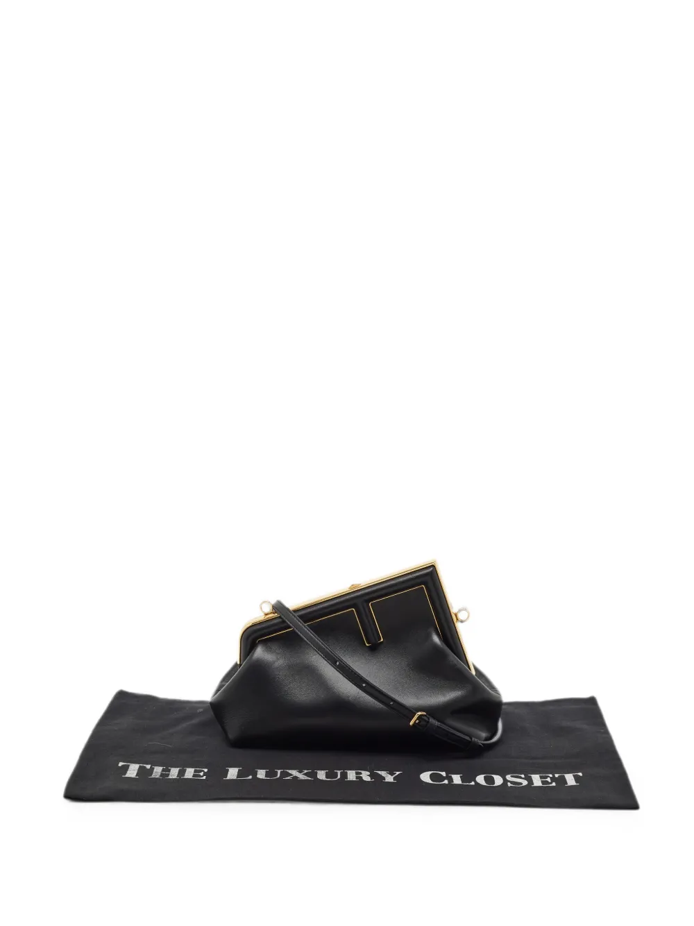 Fendi Pre-Owned 2021 small First clasp clutch bag - Nero