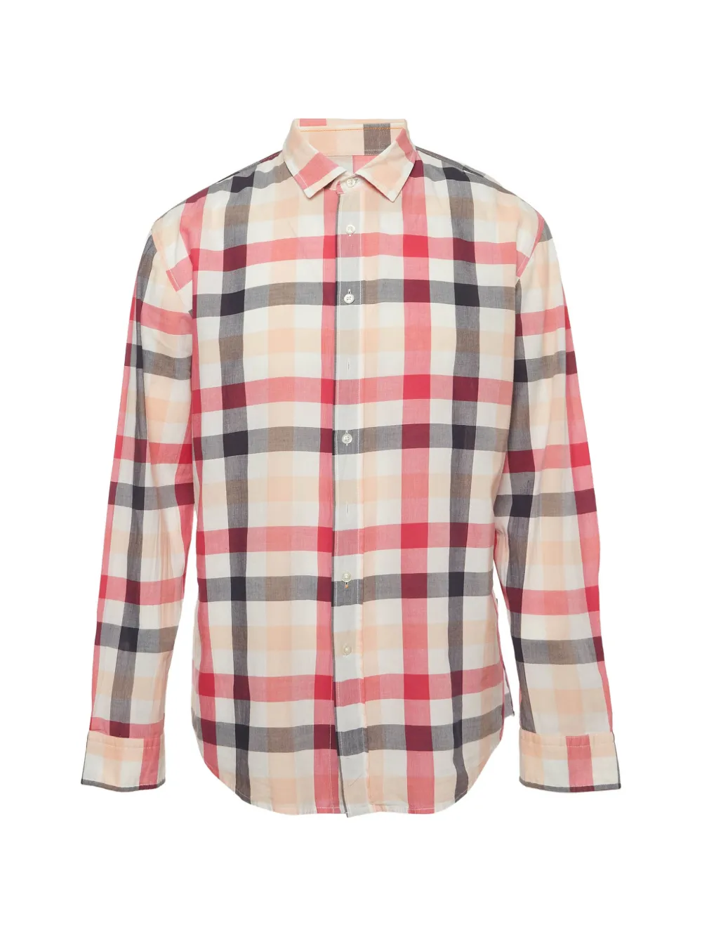 BOSS cotton plaid shirt - Arancione